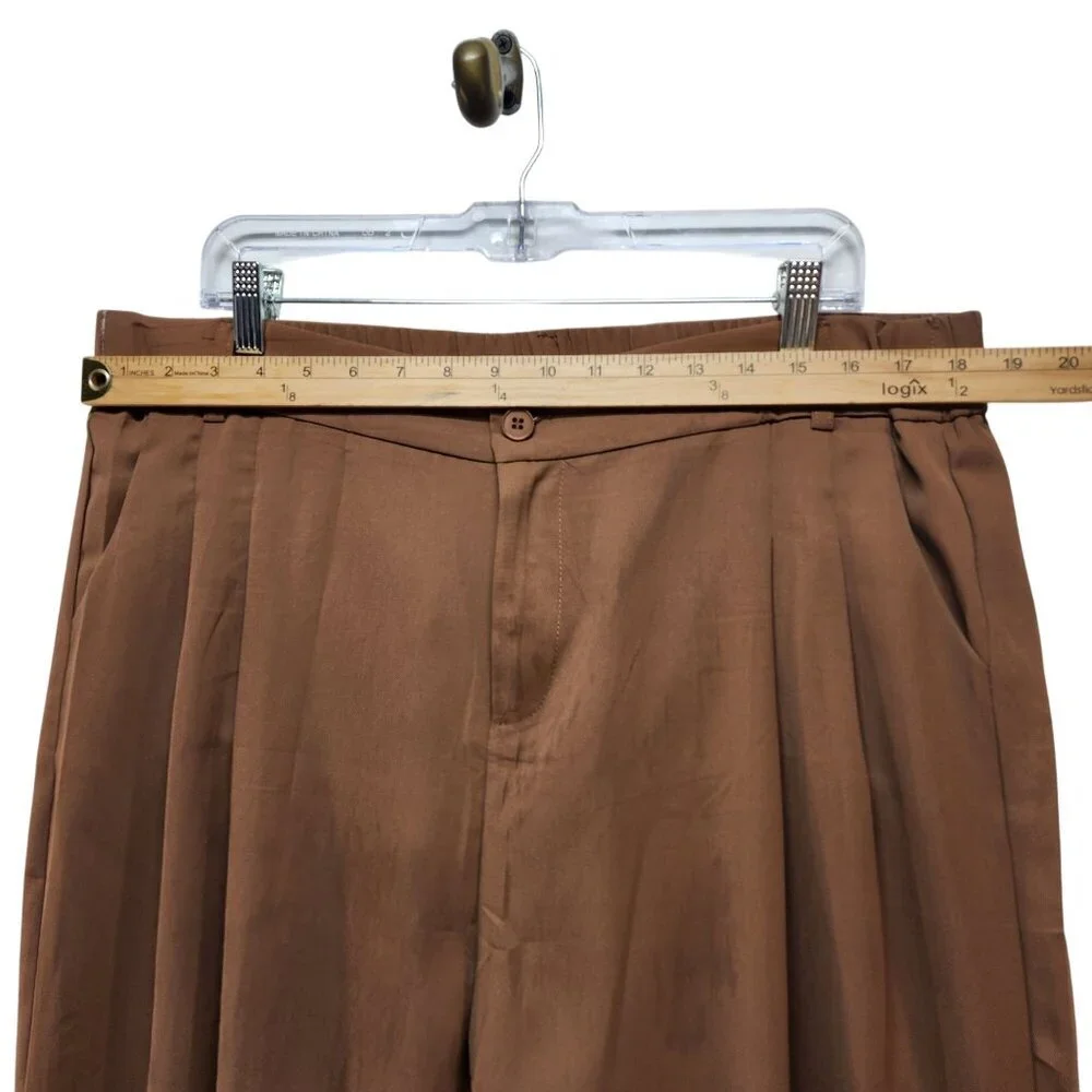 Wide-Leg Brown Womens Dress Pants Size 2XL - Picture 6 of 9